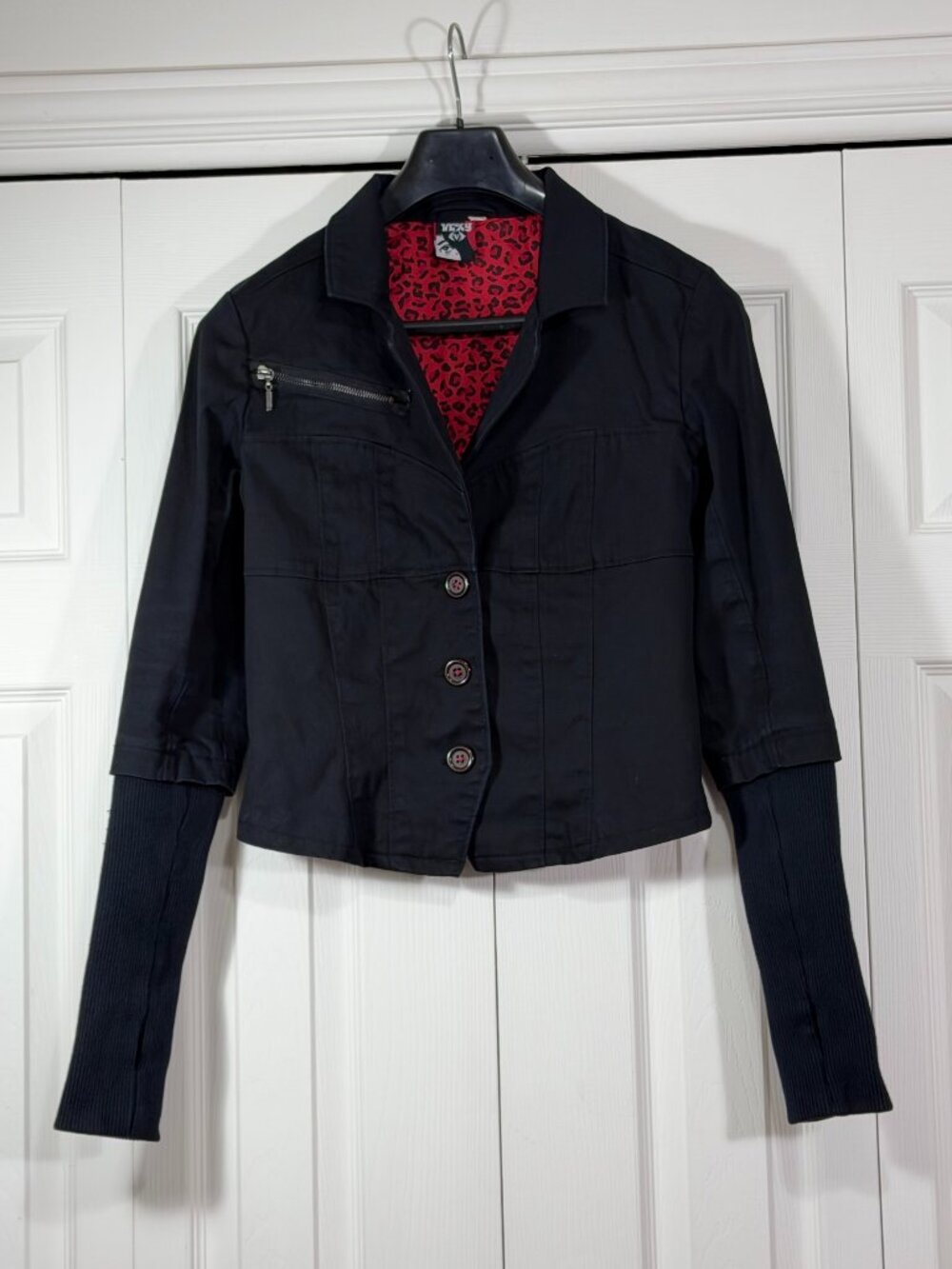 Vexy Y2K Punk Goth Black Jacket with Zipper Detail